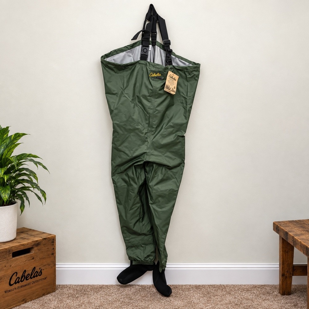 Cabelas Dry-Plus Stockingfoot Waders Mens 2XLS Green Fishing Hunting Bibs NEW